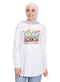 White Printed Long - Sleeve Design 27 - Khotwh
