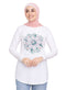 White Printed Long - Sleeve Design 28 - Khotwh