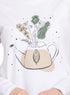 White Printed Long - Sleeve Design 31 - Khotwh