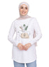 White Printed Long - Sleeve Design 31 - Khotwh