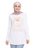 White Printed Long - Sleeve Design 33 - Khotwh