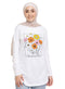 White Printed Long - Sleeve Design 7 - Khotwh