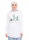 White Printed Long - Sleeve Design 9 - Khotwh