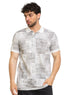 White Printed Polo Design 4 - Khotwh