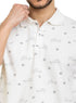 White Printed Polo Design 5 - Khotwh