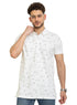 White Printed Polo Design 5 - Khotwh
