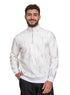 White Printed Quarter Zipper - Khotwh