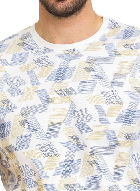 White Printed Round T-Shirt Design 2 - Khotwh