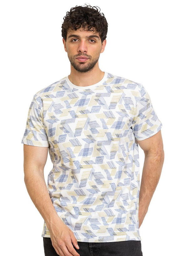 White Printed Round T-Shirt Design 2 - Khotwh