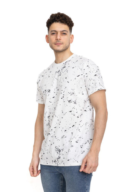 White Printed Round T-Shirt Design 6 - Khotwh