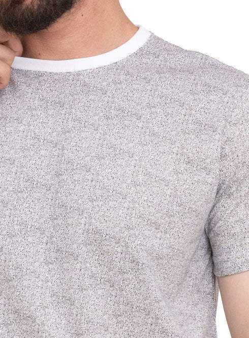 White Printed Round T-Shirt Design 8 - Khotwh