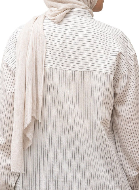White RD - Striped V - Neck Shirt - Khotwh