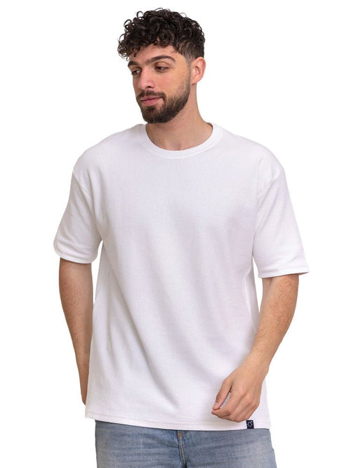 White Regular Round T-shirt - Khotwh