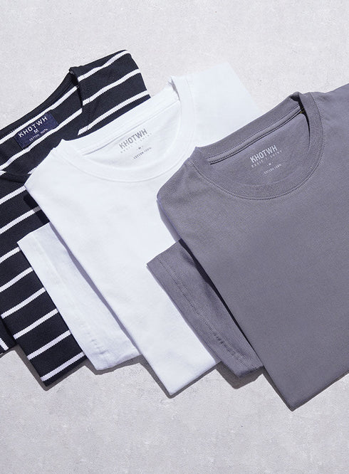 White Regular Round T-shirt - Khotwh