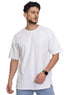 White Rhombus Over Size Round T-Shirt - Khotwh