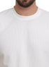 White Ribbed Over Size Round T-Shirt - Khotwh