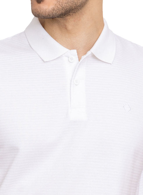 White Ribbed Polo - Khotwh