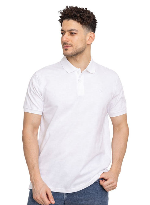 White Ribbed Polo - Khotwh