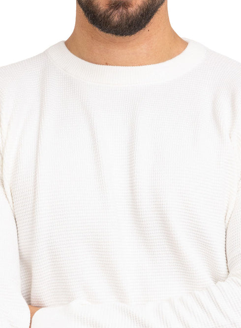 White Round Pullover - Khotwh