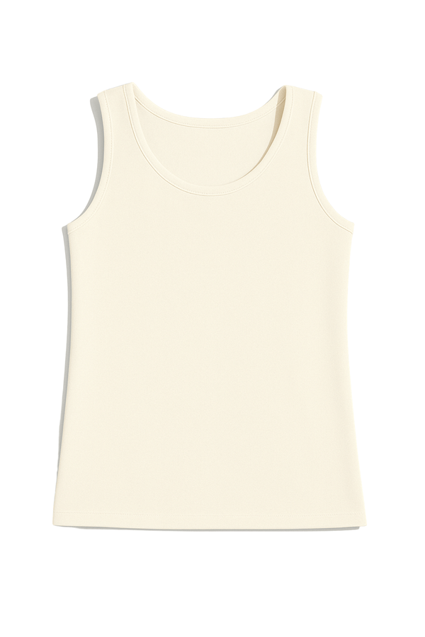 White Round Slim Fit Top - Khotwh
