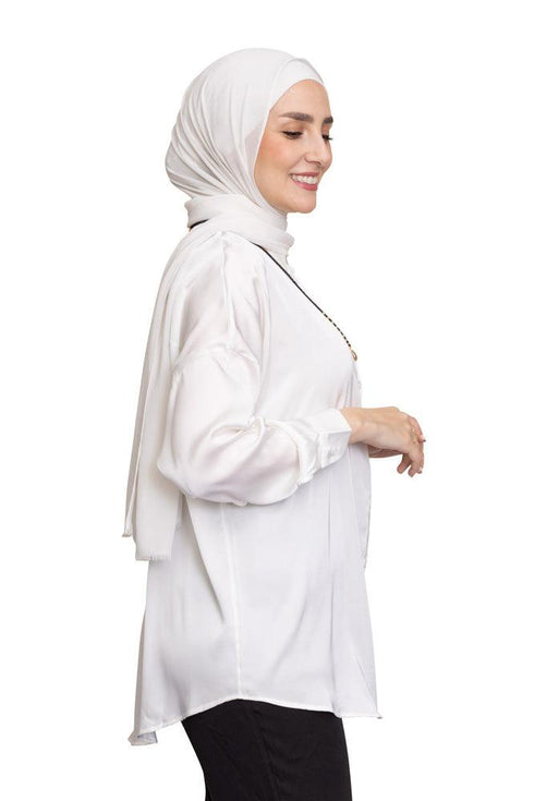 White Satin Blouse - Khotwh