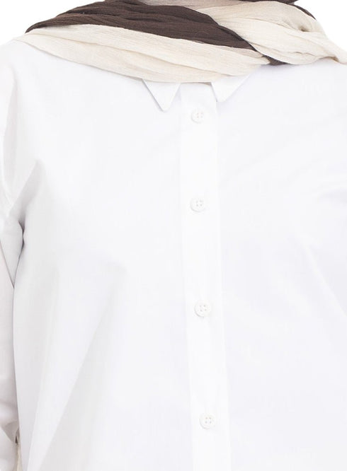 White Short Poplin Shirt - Khotwh