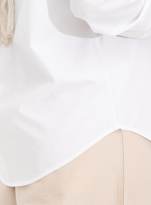 White Short Poplin Shirt - Khotwh