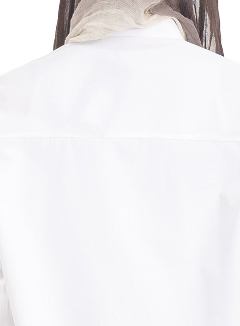 White Short Poplin Shirt - Khotwh