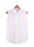 White Sleeveless Basic Shirt - Khotwh