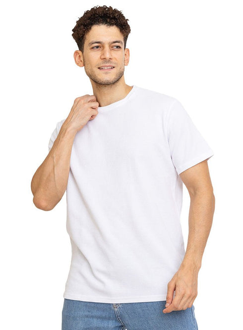 White Squares Round T-Shirt - Khotwh