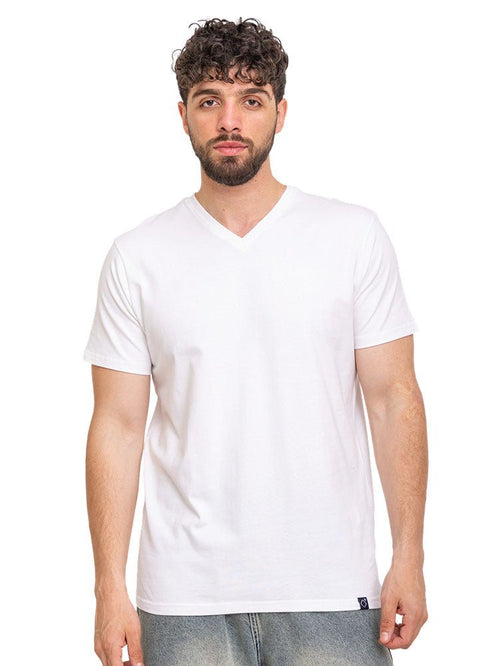 White V - neck T-Shirt - Khotwh
