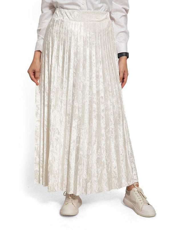 White V - Pleated Skirt - Khotwh