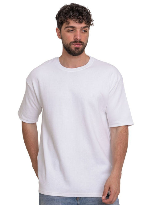 White Wave O.S Round T-Shirt - Khotwh
