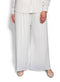 White Wide Pleated Pant - Khotwh