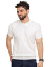 White Zigzag F - S.Knit Polo T-shirt - Khotwh