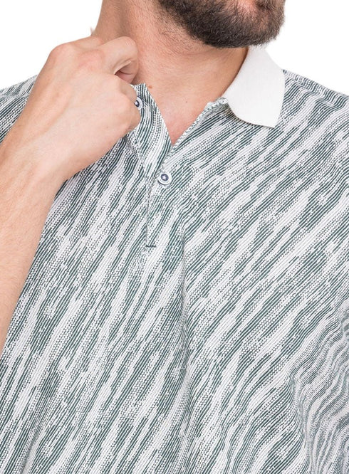 White*Mint Printed Polo Design 3 - Khotwh