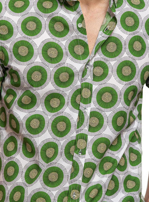 Wide - Flower Green Half - Summer shirt - Khotwh