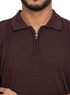 Wood Design 01056Knit Polo Neck Zipper - T-Shirt - Khotwh