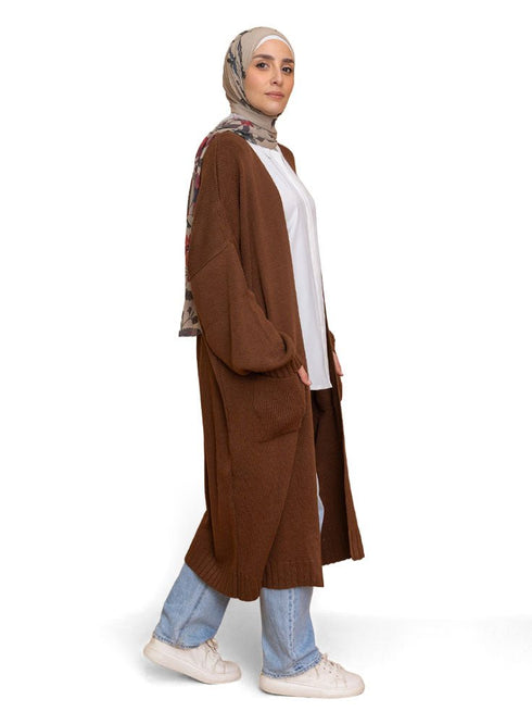 Wood knitted - Long Cardigan - Khotwh