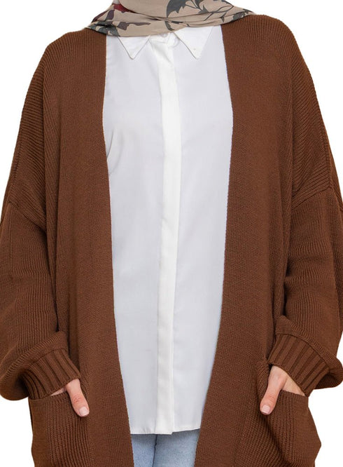 Wood knitted - Long Cardigan - Khotwh