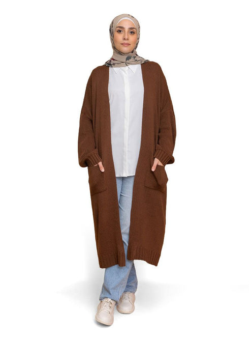 Wood knitted - Long Cardigan - Khotwh