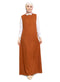 Wood Linen Sleeveless Dress - Khotwh