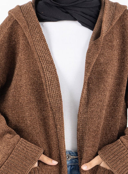 Wood Pocket Velvet Cardigan - Khotwh