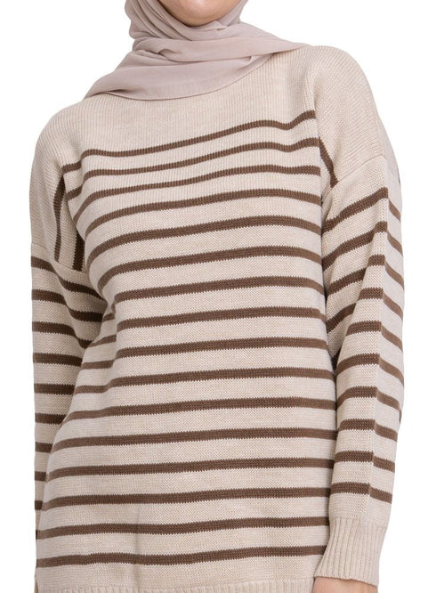 Wood Striped Knit Suit 1 - Khotwh