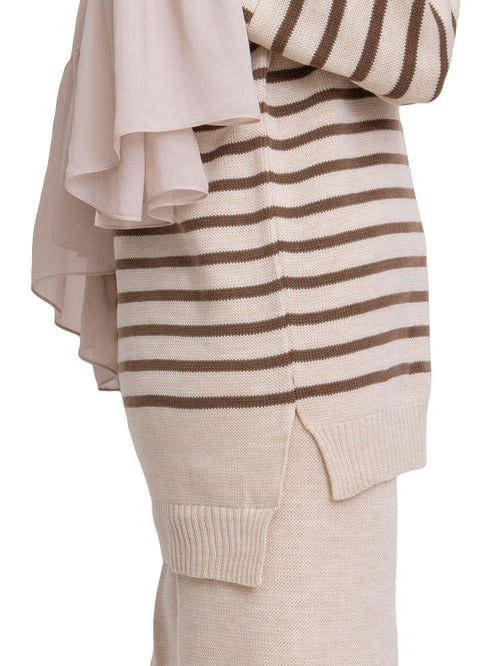 Wood Striped Knit Suit 1 - Khotwh