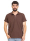 Wood Zipper Squares Polo Neck T-Shirt - Khotwh