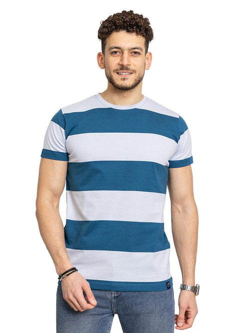 W.Striped Castle Striped Round T-shirt - Khotwh