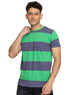 W.Striped Green Striped Round T-shirt - Khotwh