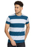 W.Striped Petroleum Striped Round T-shirt - Khotwh
