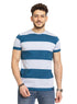 W.Striped Petroleum Striped Round T-shirt - Khotwh